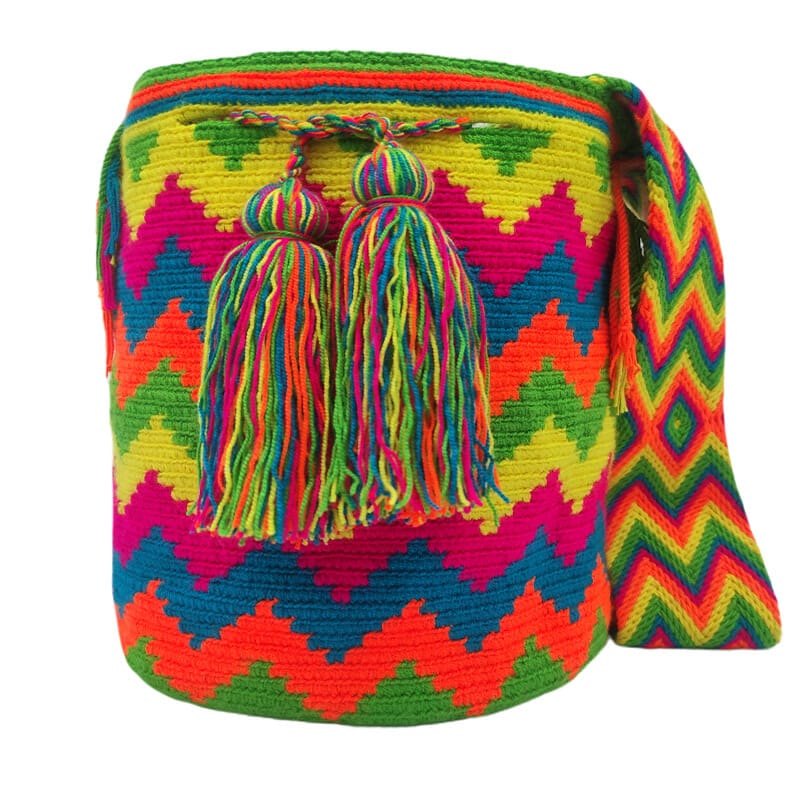 mochilas wayuu de colores vivos